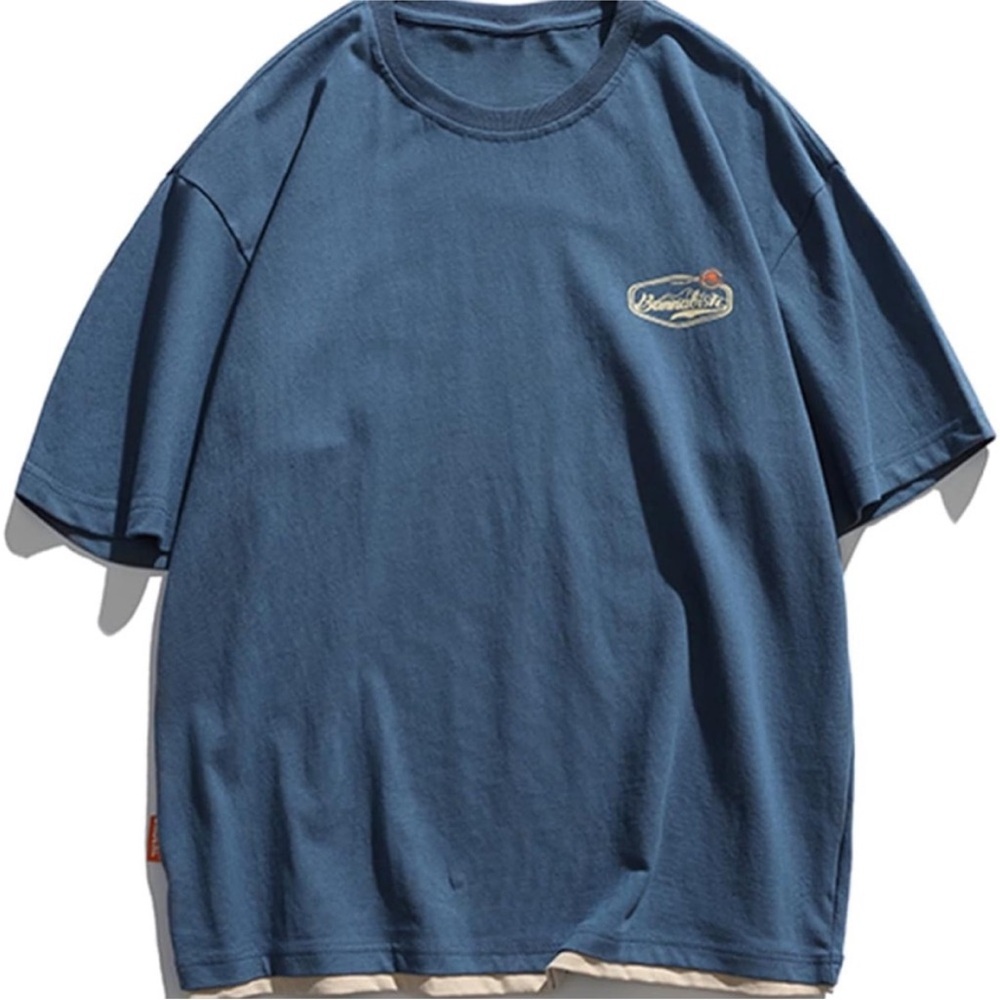 AELFRIC EDEN Navy Blue Short Sleeve Tee